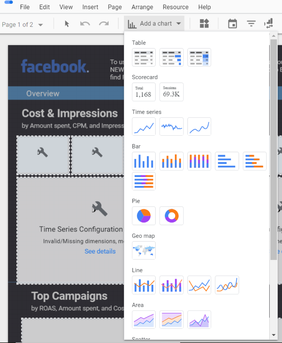 Create marketing dashboards in Google Data Studio